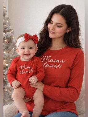 Mentally Exhausted Mama and Mini tshirt and once piece baby Woman’s S